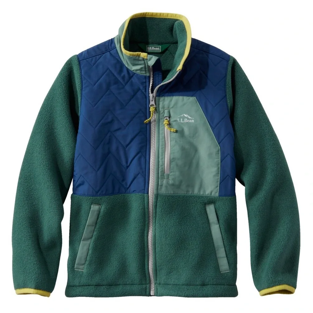 LL BEAN Kids' Mountain Classic Fleece Jacket, Mixed Media size 10-12